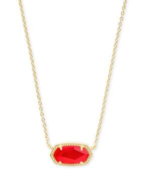 Elisa Gold Pendant Necklace in Red Illusion